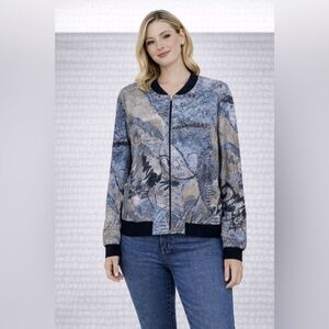 NWT:  Dolcezza Abstract Patterned Zip-Up Jacket XXL
